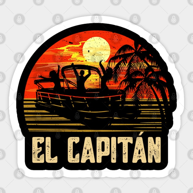 Pontoon Boat Captain Lake Boating El Capitan Sticker by Thumthumlam